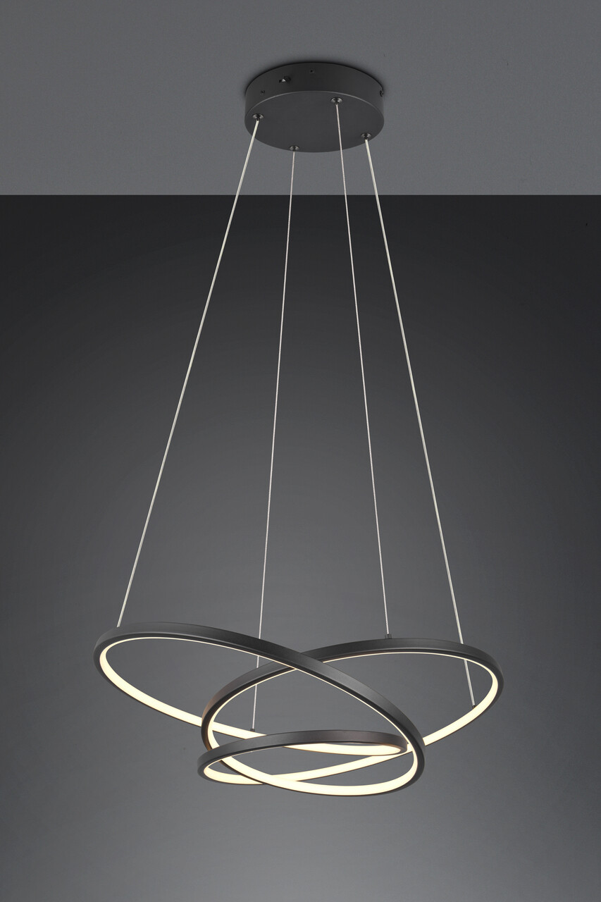 Lustra Darvin, TRIO, 64x49x150 cm, 34W, 1x SMD, metal, negru mat - imagine 5